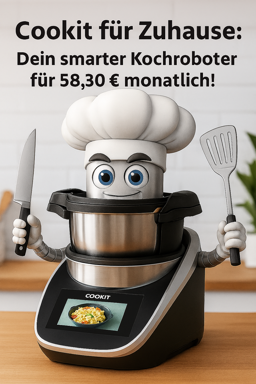 Bosch Cookit – Dein smarter Kochroboter für Zuhause. Dieses Bild wurde mit KI erstellt