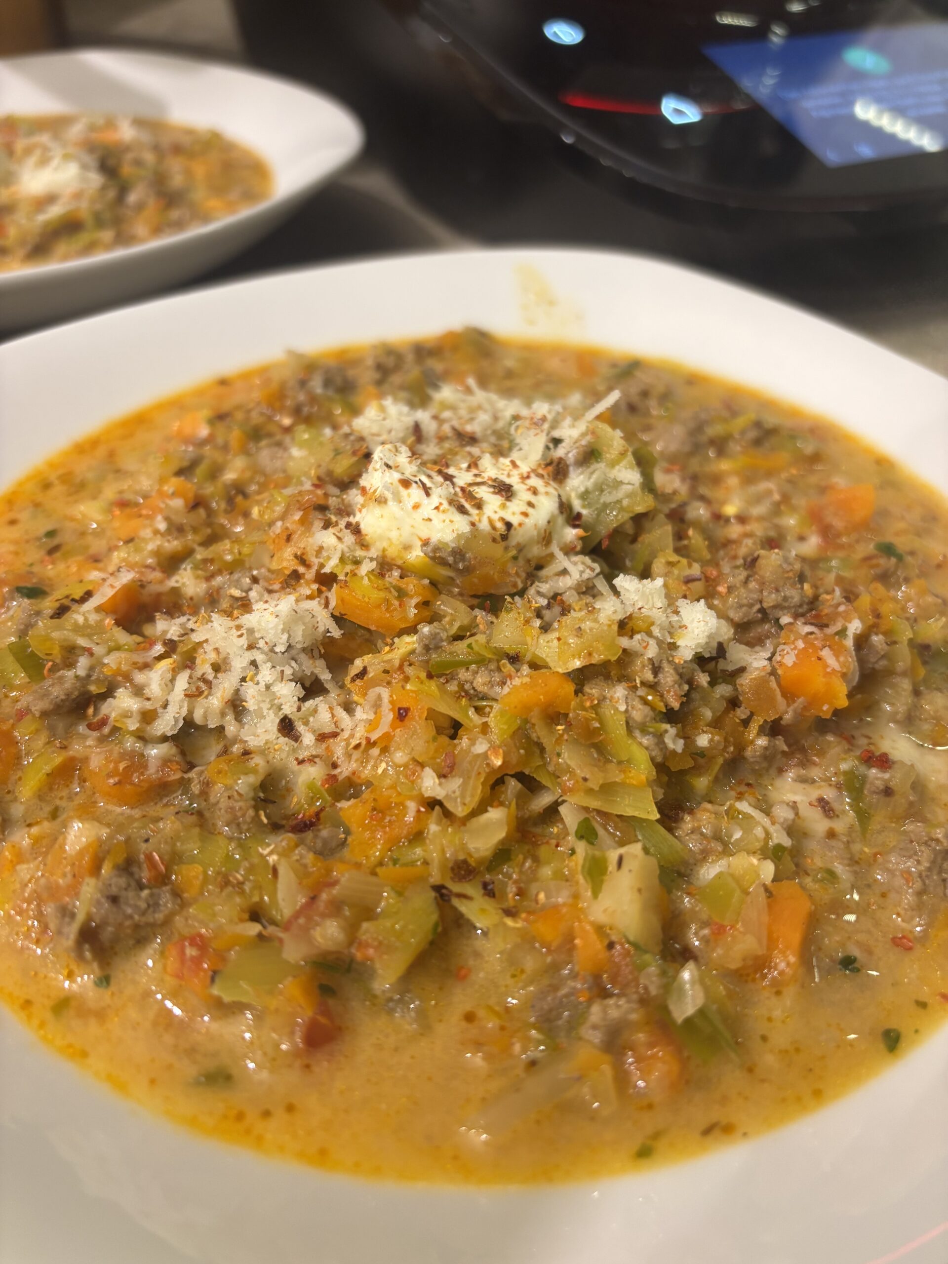 Italienischer Hack-Lauch-One-Pot im Cookit