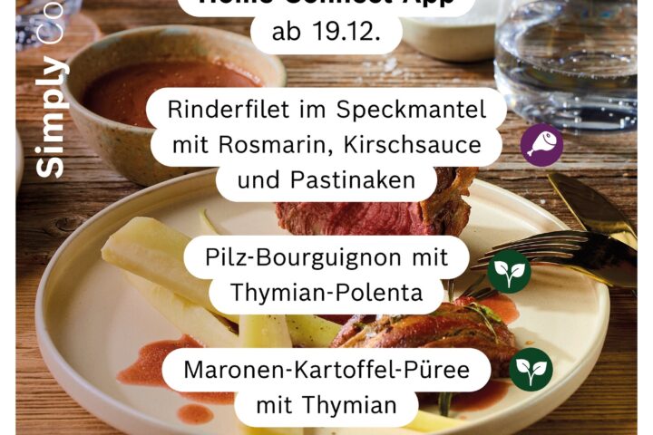 Festliche Weihnachtsmenüs im Bosch Cookit