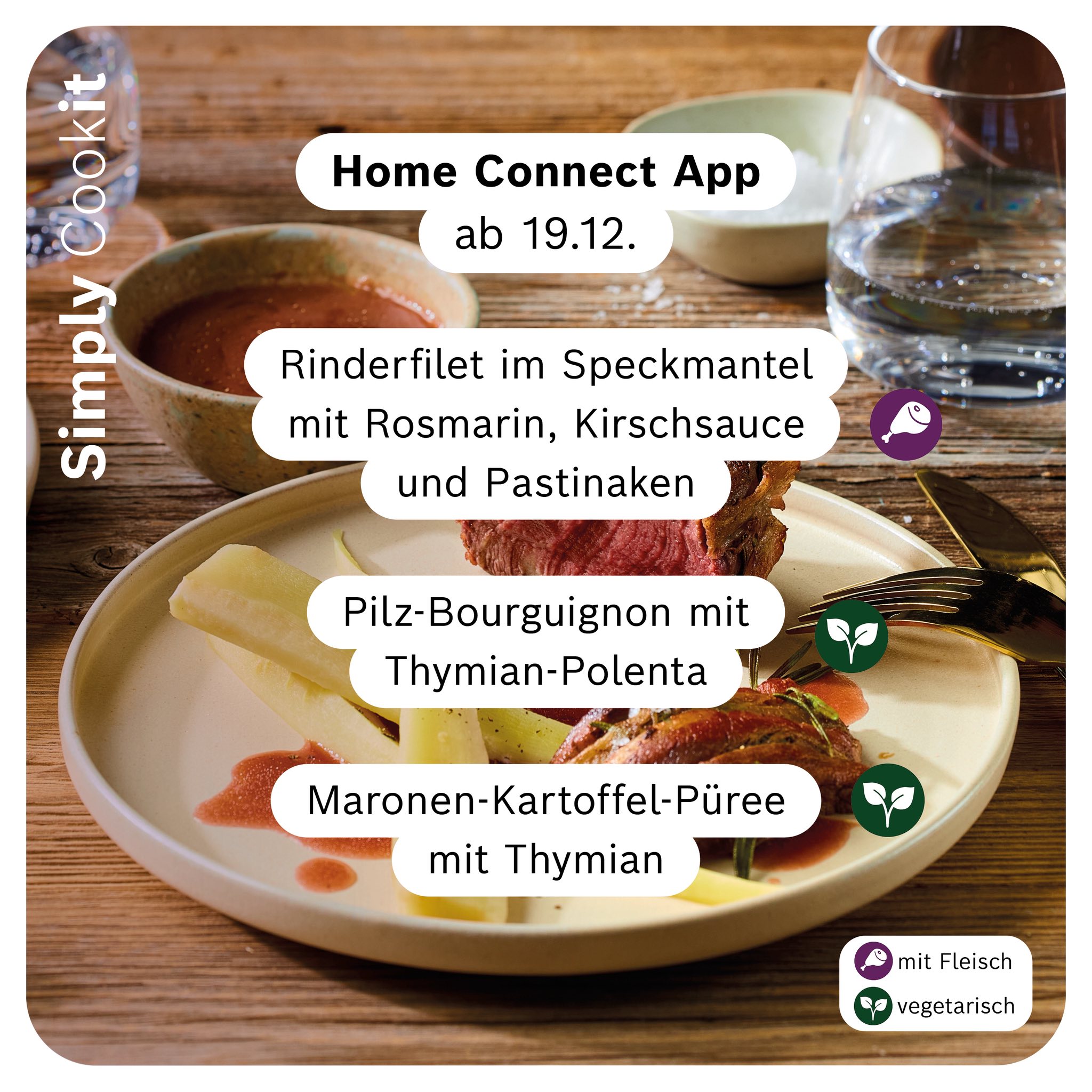 Festliche Weihnachtsmenüs im Bosch Cookit