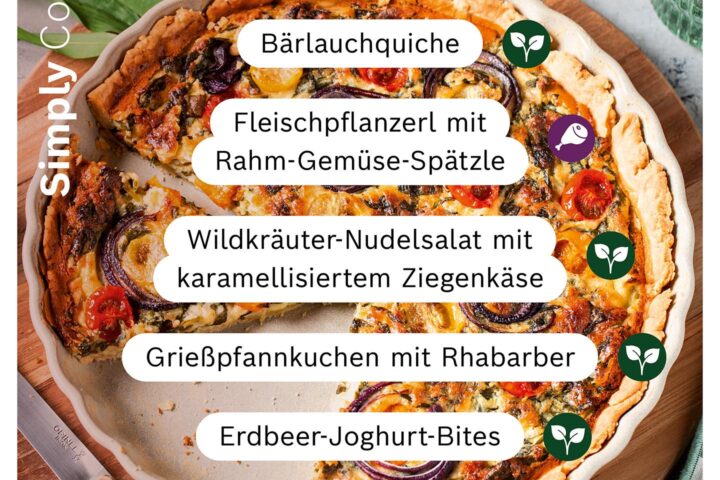 Frische saisonale Zutaten wie Rhabarber, Bärlauch und Erdbeeren – Frühlingsrezepte für den Bosch Cookit