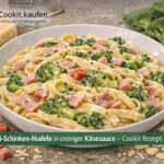 Brokkoli‑Schinken‑Nudeln in cremiger Käsesauce, im Bosch Cookit zubereitet