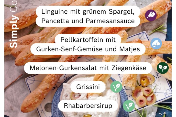 Frische Cookit Frühlingsrezepte mit Spargel, Melone, Matjes und Rhabarber
