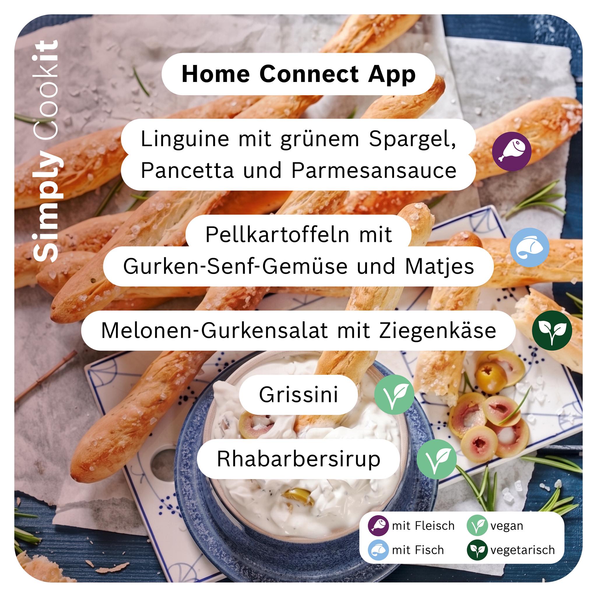 Frische Cookit Frühlingsrezepte mit Spargel, Melone, Matjes und Rhabarber