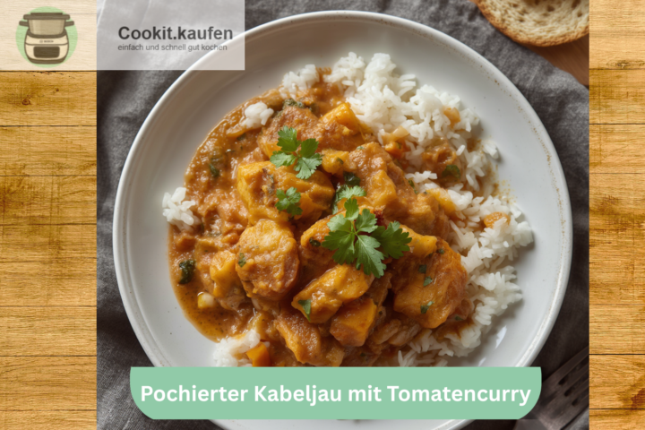 Pochierter Kabeljau mit Tomatencurry