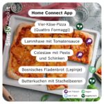 Neue Cookit Rezepte der Woche mit Vier-Käse-Pizza, Lammhaxe, Coleslaw, Lepinje und Butterkuchen mit Stachelbeeren.