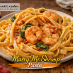 Cremige Marry Me Shrimp Pasta mit Garnelen, Parmesan und Basilikum aus dem Bosch Cookit.
