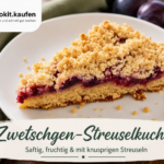 Zwetschgen-Streuselkuchen mit saftiger Fruchtschicht und knusprigen Butterstreuseln aus dem Bosch Cookit.