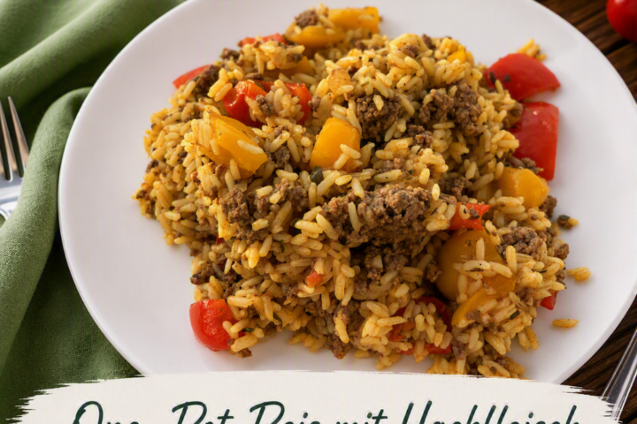 One-Pot Reis mit Hackfleisch, Gemüse und würziger Tomatensauce aus dem Bosch Cookit.