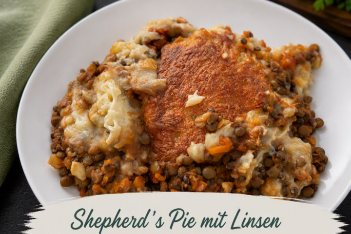Shepherd’s Pie mit Linsen, Gemüse und goldbrauner Kartoffelkruste aus dem Bosch Cookit.