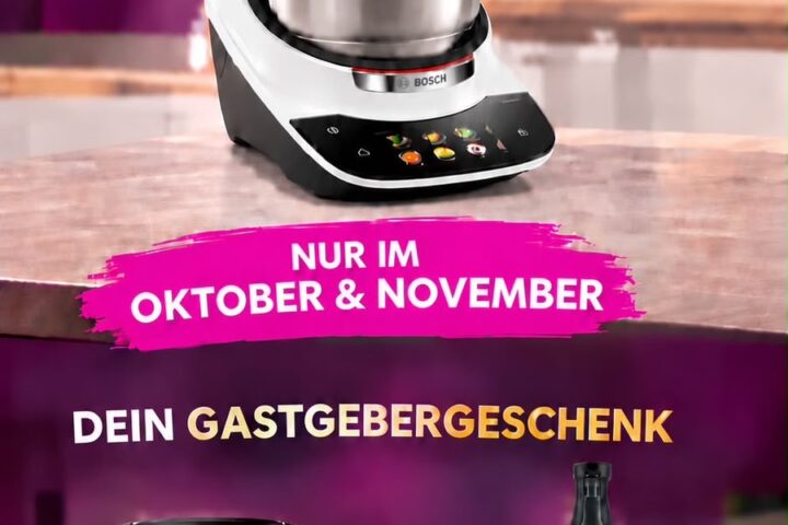 Bosch Airfryer Serie 4 oder Bosch Stabmixer Serie 4 als Gastgebergeschenk bei einer Bosch Cookit Kochparty.